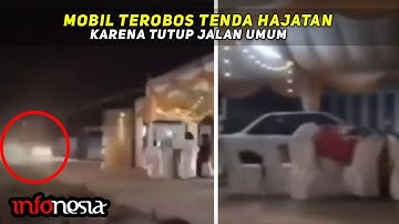SIAPA YANG SALAH...? Aksi Pengendara Terobos Tenda Hajatan Yang Tutup Jalan Umum