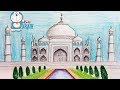 How to draw Taj Mahal step by step (very easy)