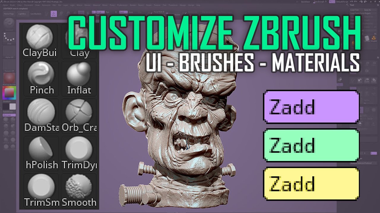 enable customise zbrush