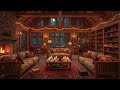 Peaceful Snowy Fireplace Jazz ❄️ Soft Ambience for Deep Focus, Smooth Work Flow &amp; Study