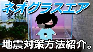 水槽用マットが敷けない水槽、ネオグラスエアの地震対策方法を紹介。見た目もほとんど損ねません！#25【アクアリウム】