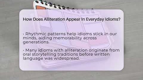 How Does Alliteration Appear In Everyday Idioms? - The Prose Path