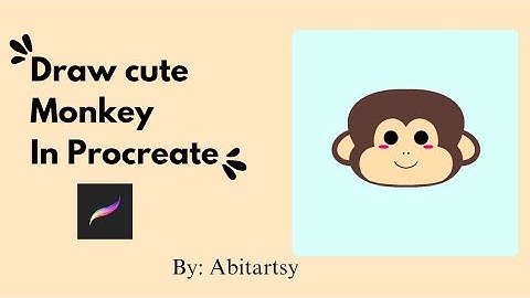 Draw a cute monkey 🐵in Procreate | Drawing Tutorial in Urdu 🎨🖌