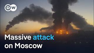 Record Ukrainian attack leaves Moscow ablaze on election day | DW News