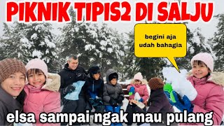 PIKNIK TIPIS2 DI SALJU BERSAMA ANAK \u0026 SUAMI (BEGINI NIH KELAKUAN SUAMI MEMBAHAGIAKAN ANAK ISTRINYA)