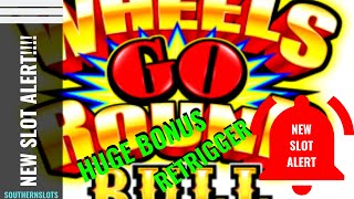 HUGE WHEELS GO ROUND BULL BONUS w/ RETRIGGER