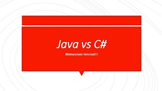 Java vs C# | comparison | C# programming language | java programming language | Malayalam tutorial
