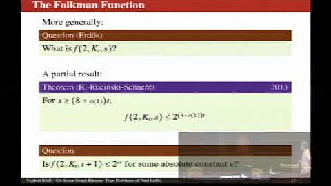 Vojtěch Rödl: On two Ramsey type problems for Kt+1-free graphs