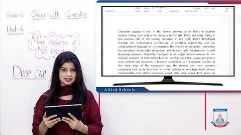 Class 6 - Computer Studies - Chapter 4 - Lecture 3 - Hyperlink & Column Formatting - Allied Schools
