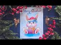 Рождественская открытка "кролик с подарком". Різдвяна листівка.Сhristmas card | Art Time
