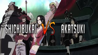 OUKA SHICHIBUKAI VS AKATSUKI Batalla de titanes
