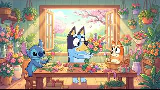 Stitch & Bluey Spring Flower Studio 🌸 Soft Lofi Beats for Study & Work 🌿 Peaceful Indoor Vibes screenshot 2