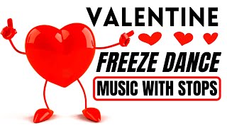 Valentines FREEZE Dance with STOPS (musical statues)