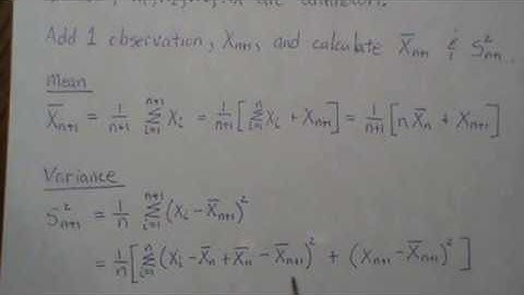 Adding 1 Data Point and Recalculating the Sample Mean and Variance