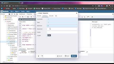 Tabla de Secuencias, Incremento del ID con secuencias, PostgreSQL