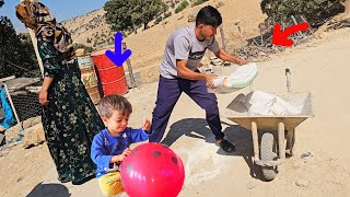The story of the teacher's trip to the city to buy saplings and cement for construction.