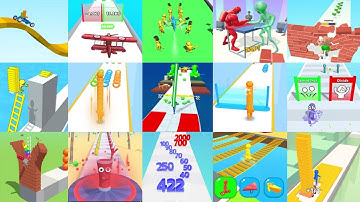 Satisfying Mobile Gameplay: Long Neck Run, Muscle Rush, Giant Rush ,Build A Queen Gameplay