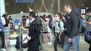 Kristen Stewart arriving at Charles De Gaulle airport in Paris from LAX