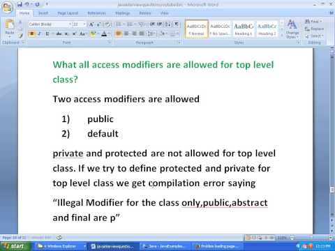 Access specifiers for top level classes