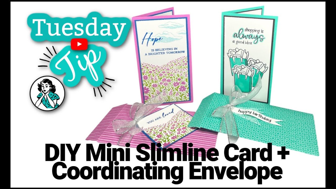 DIY Mini Slimline Card & Coordinating Envelope | A One Sheet Wonder Tutorial