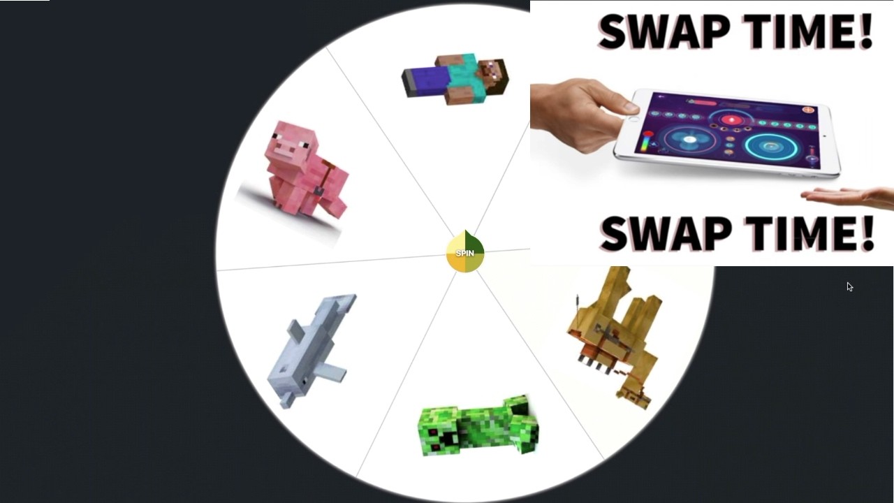 SHARING VERSION: Animated Spinning wheel that selects random Characters from Minecraft.