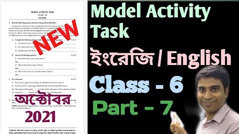 Class 6 Model Activity Task English Part 7 || Model Activity Task Class 6 English Part 7