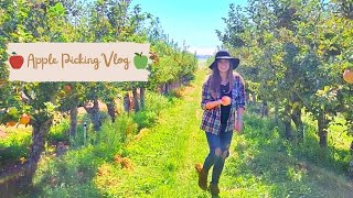 COZY APPLE PICKING VLOG | fall day in my life + iced lattes + croissants + books + autumn morning🍁🍂☕