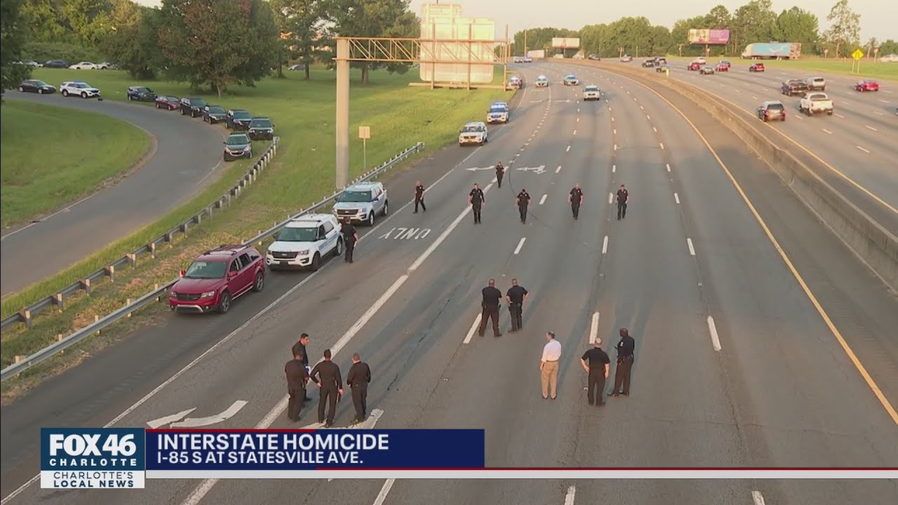 CMPD investigating homicide along I-85 in north Charlotte - YouTube