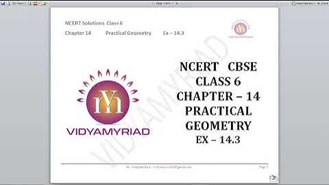 Class 6 II Chapter 14 II Practical Geometry II Exercise 14.3 II Ncert Solutions II Vidya Myriad II