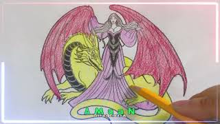 Instructions for coloring the picture of the Red Dragon Queen