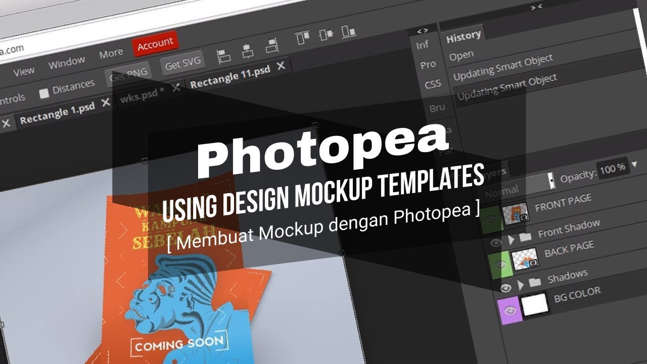 Tips Photopea Using Design Mockup Templates Youtube