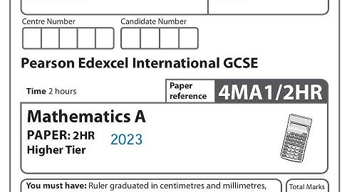 Question06 4MA1 2HR, June 2023 IGCSE pearson Edexcel