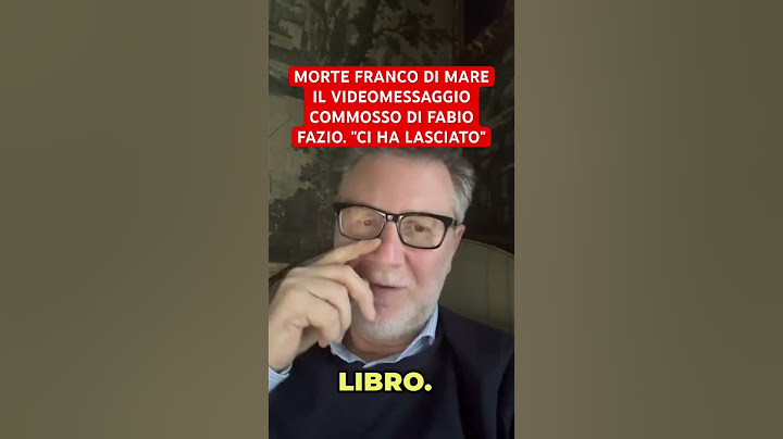 MORTE FRANCO DI MARE: IL VIDEO MESSAGGIO COMMOSSO DI FABIO FAZIO #francodimare #fabiofazio #addio