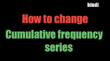 How to change cumulative frequency series to exclusive series