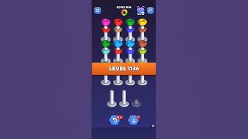 Nut Sort Level 1136 - Color Puzzle Game by Kiwi Fun #games #puzzle #NutSort #NutSortSolution