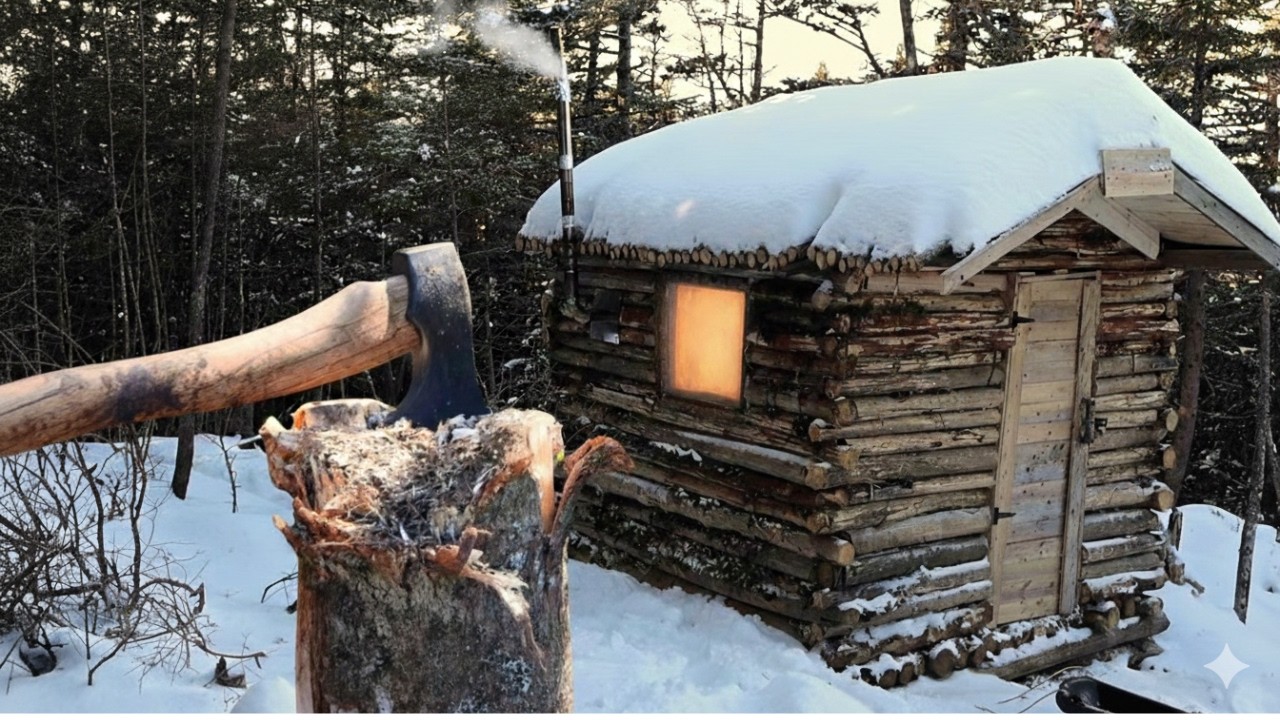 I Built a Log Cabin Alone in the Deep Woods - YouTube