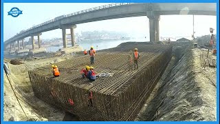 Incredible Modern Bridge Construction Technology  Heavy Equipment Machines In Road Construction