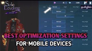 [Solo leveling Arise] - Best mobile optimization settings for smooth gameplay| Arise tamil