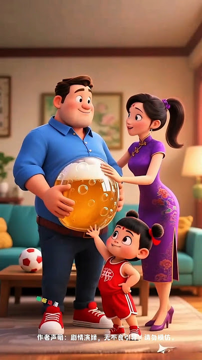 Perut Ayah Buncit Karna Suka Minum! #shorts #kartun #animasi