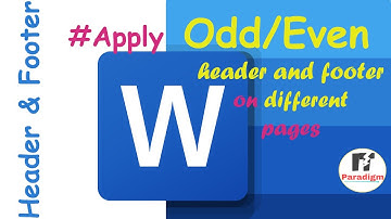 Odd Even Header and Footer in MS Word