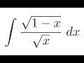 Integral of sqrt(1-x)/sqrt(x) (substitution)