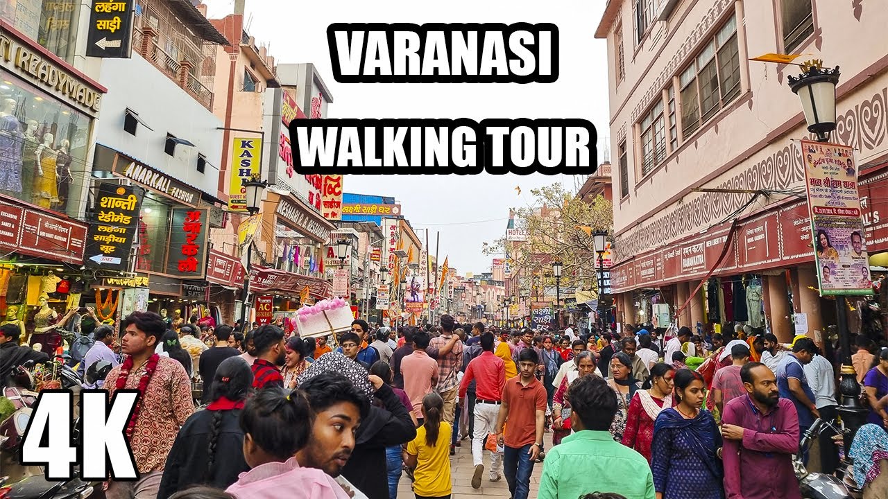Varanasi, India - Walking the Most Crowded Alleys in the World [4K 60fps]