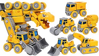 Construction truck robots! Transform vehicles set with dinosaur egg & screwdriver! | DuDuPopTOY screenshot 3