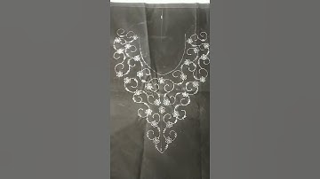 hand embroidery kurti neck design