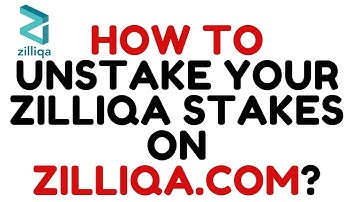HOW TO UNSTAKE YOUR ZILLIQA STAKES ON ZILLIQA.COM