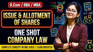 Issue &amp; Allotment Of Shares One Shot🔥 | Company Law | Full Concept &amp; Provisions | B.Com/BBA/MBA