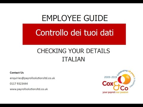 Controllo dei tuoi dati / Checking your details / (Italian)