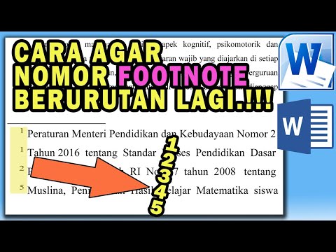 Cara merubah nomor footnote atau catatan kaki yang tidak berurutan di word