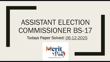 ُToday Assistant Election Commissioner Question Paper Cracked by Merit Pen | AEC Solved Paper