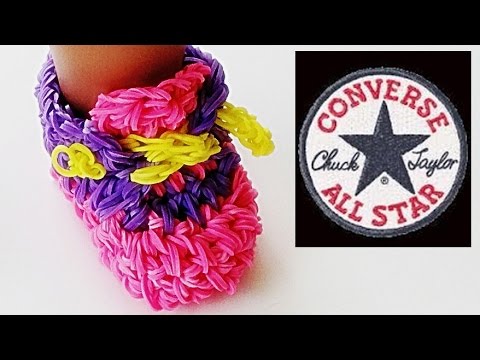 Rainbow Loom Sneakers (Loom Bands, Doll Shoes, Converse) - YouTube
